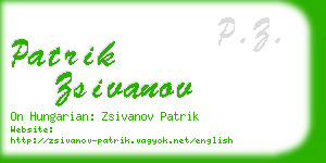 patrik zsivanov business card